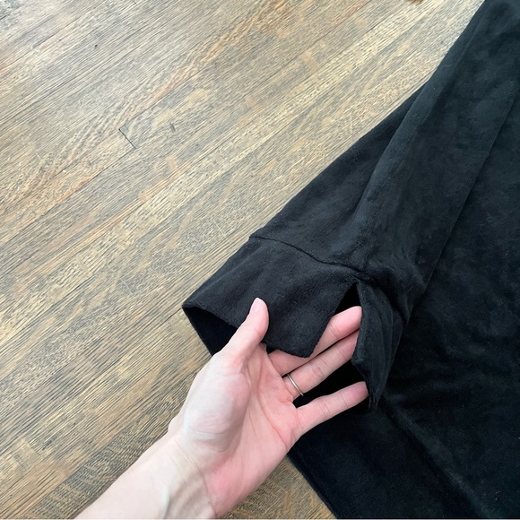 Eileen Fisher Cotton Velour Crew Neck Long Top Boxy Fit Black Sz Medium - Picture 7 of 8